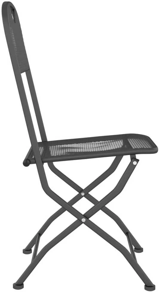 Lauko baldų komplektas Sodo baldų komplektas, 3 dalių, antracito, išplėstas metalas