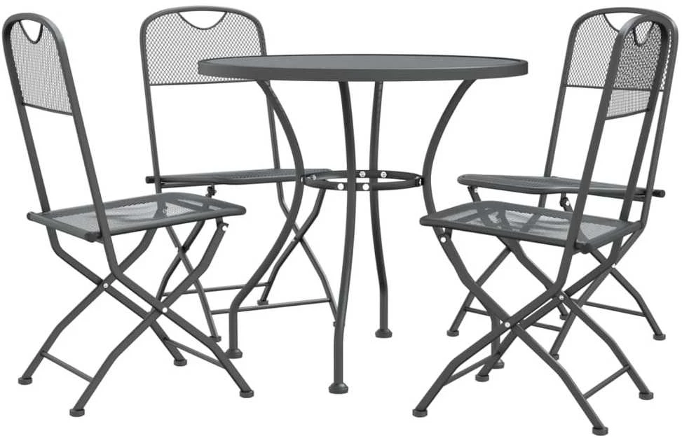 Lauko baldų komplektas Sodo baldų komplektas, 5 dalių, antracito, išplėstas metalas