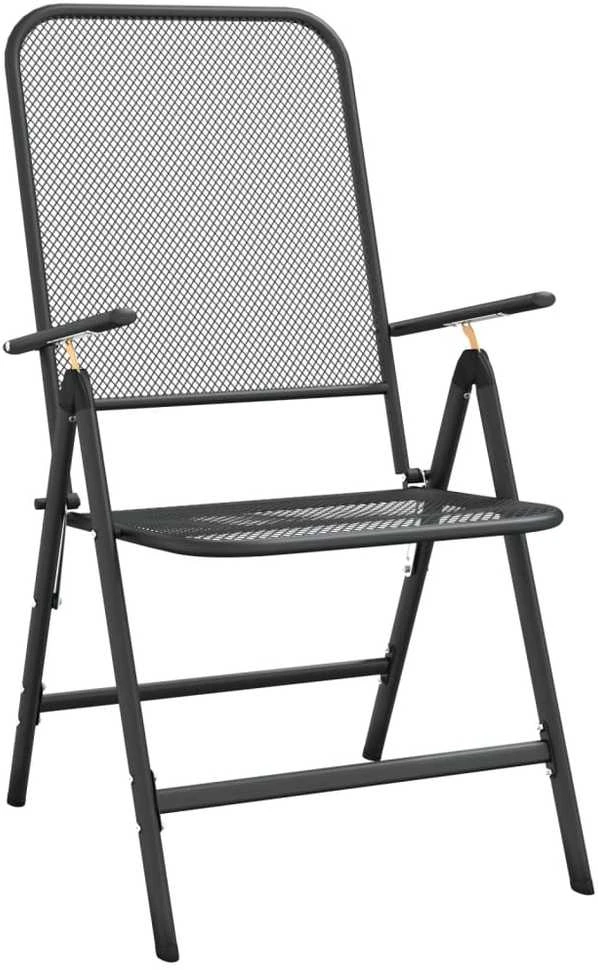 Lauko baldų komplektas Sodo baldų komplektas, 5 dalių, antracito, išplėstas metalas