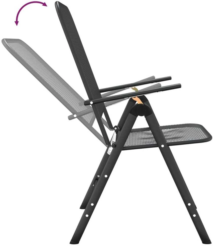 Lauko baldų komplektas Sodo baldų komplektas, 5 dalių, antracito, išplėstas metalas