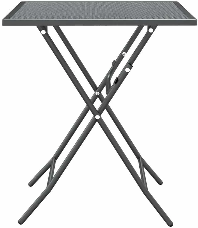 Sodo baldų komplektas, 5 dalių, antracito, išplėstas metalas
