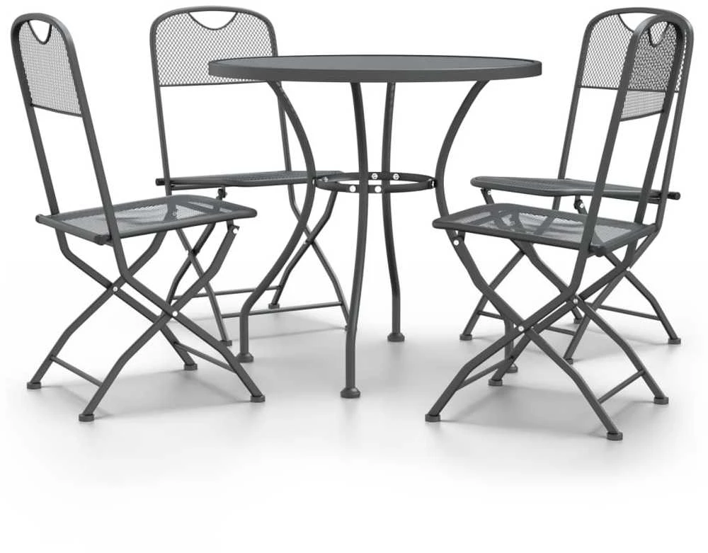 Lauko baldų komplektas Sodo baldų komplektas, 5 dalių, antracito, išplėstas metalas