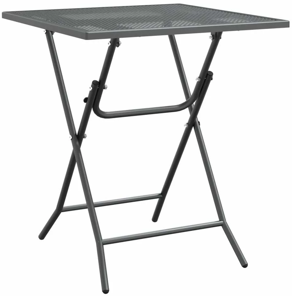 Sodo baldų komplektas, 5 dalių, antracito, išplėstas metalas