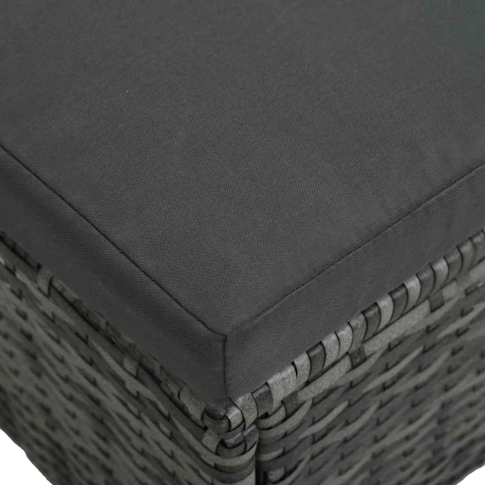 Lauko baldų komplektas Sodo baldų komplektas su pagalvėlėmis, 3 dalių, pilkas, ratanas