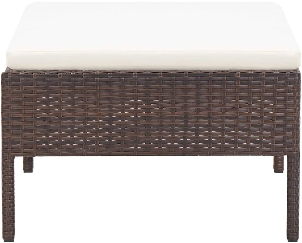 Lauko baldų komplektas Sodo baldų komplektas su pagalvėlėmis, 3 dalių, rudas, ratanas