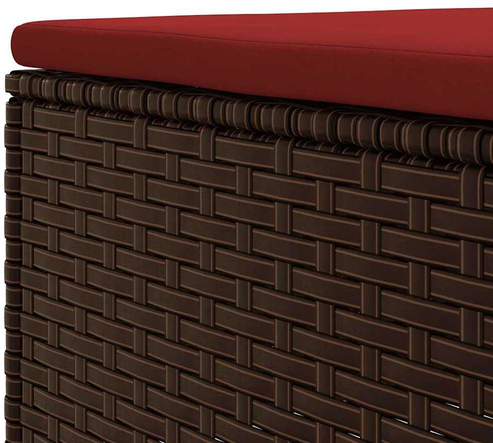 Lauko baldų komplektas Sodo baldų komplektas su pagalvėlėmis, 7 dalių, rudas