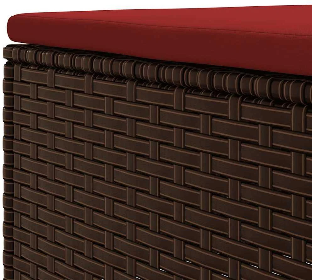 Lauko baldų komplektas Sodo baldų komplektas su pagalvėlėmis, 7 dalių, rudas