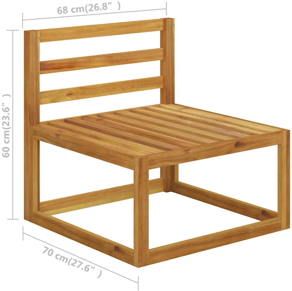 Lauko baldų komplektas Sodo baldų komplektas su pagalvėmis, 5d., rudas, akacija