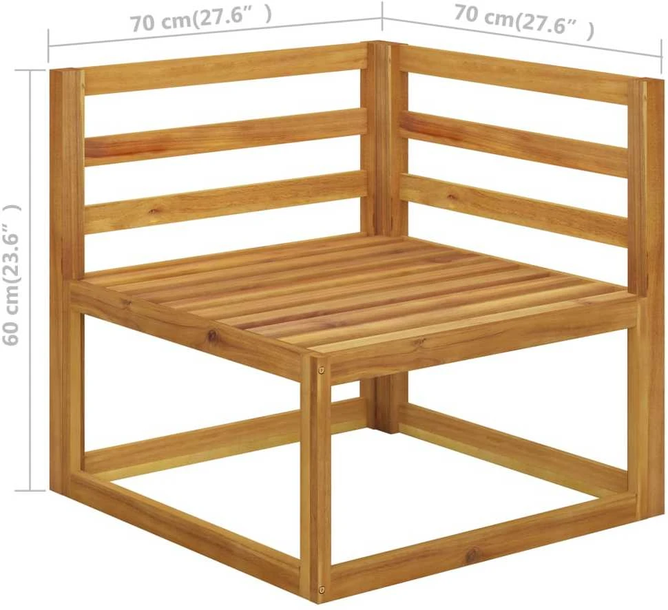Lauko baldų komplektas Sodo baldų komplektas su pagalvėmis, 7 dalių, akacijos masyvas