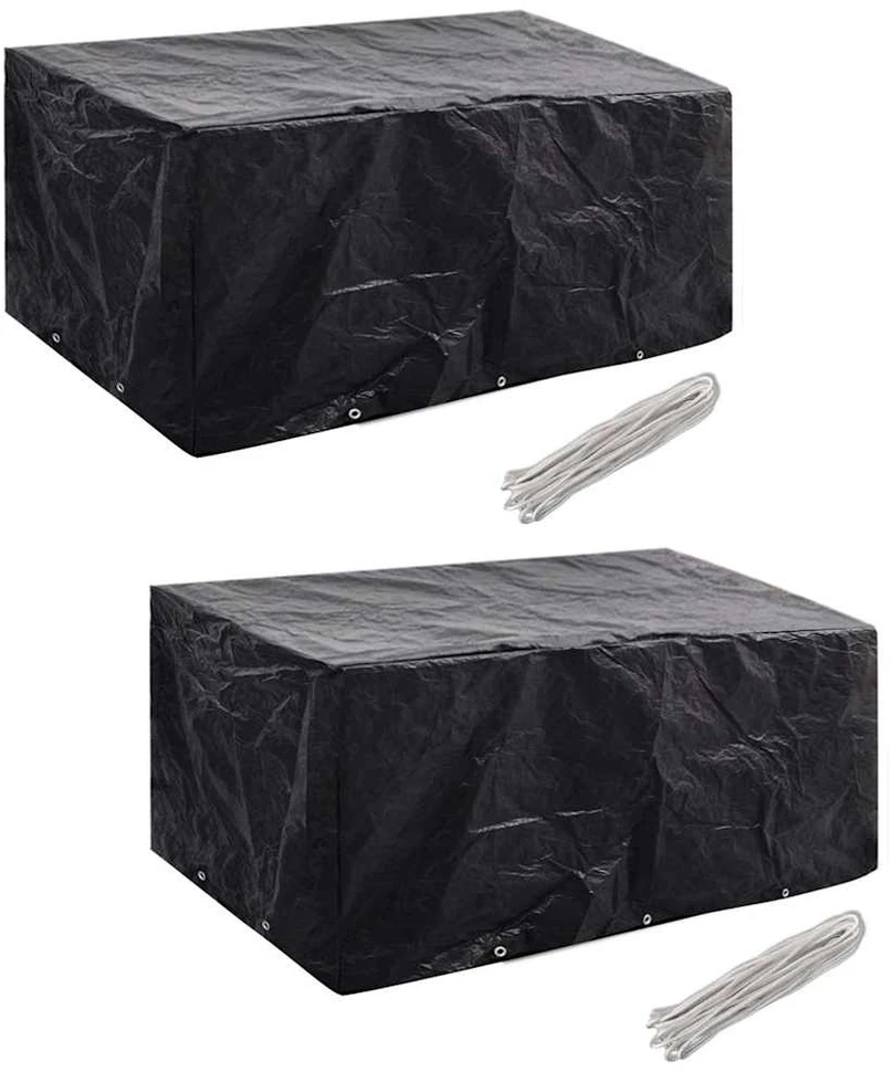 Sodo baldų uždangalai, 2vnt., 240x140cm, poliratanas, 10 kilpų
