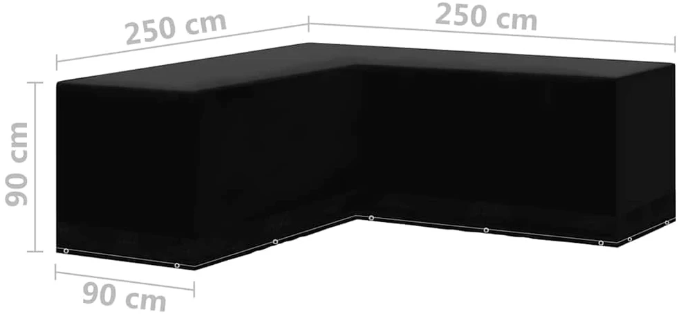Sodo baldų uždangalai, 2vnt., 250x250x90cm, 12 kilpučių