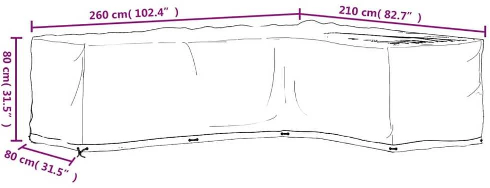 Sodo baldų uždangalai, 2vnt., 260x210x80cm, 16 kilpų, L formos