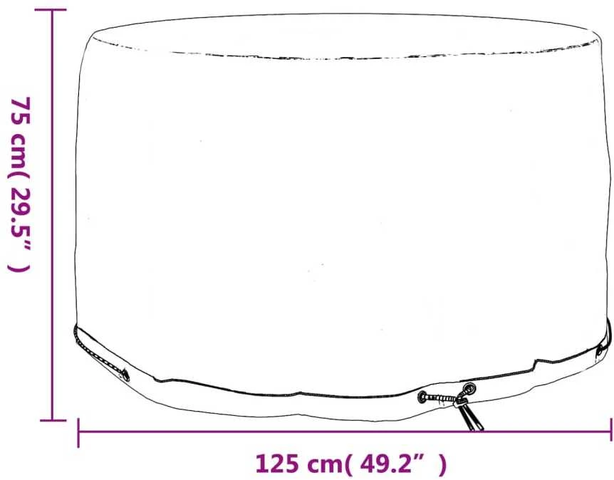 Sodo baldų uždangalas, 125x75cm, 6 kilputės, apskritas