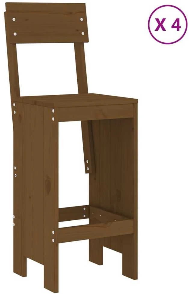 Lauko baldų komplektas Sodo baro baldų komplektas, 5 dalių, medaus rudas, pušis