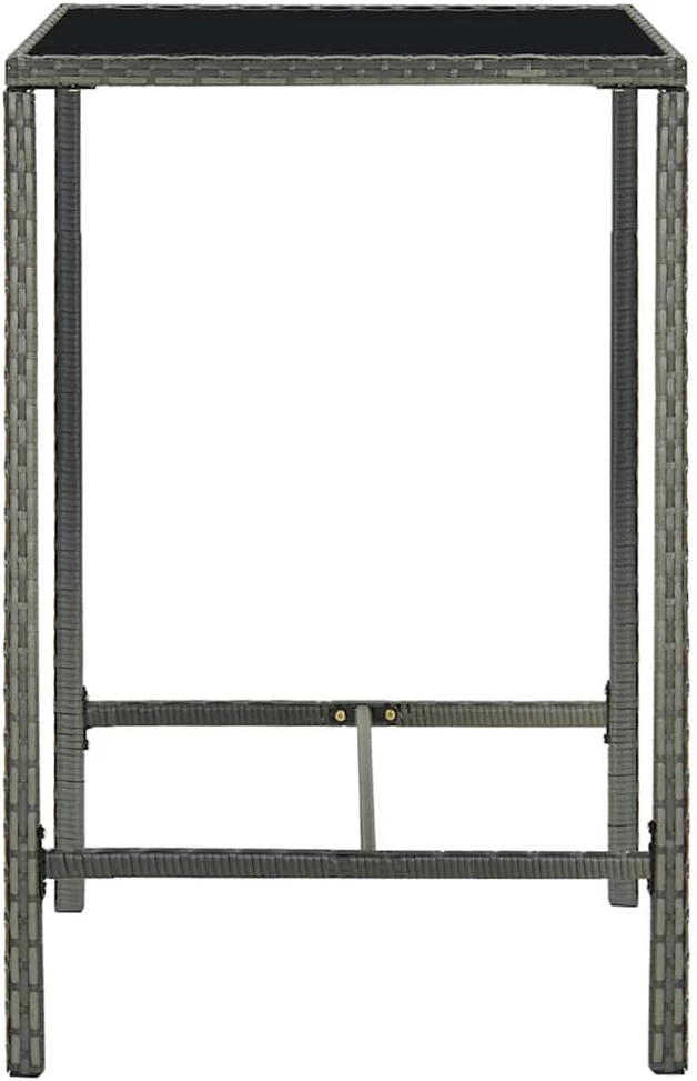 Lauko baldų komplektas Sodo baro baldų komplektas, 5 dalių, pilkas, poliratanas