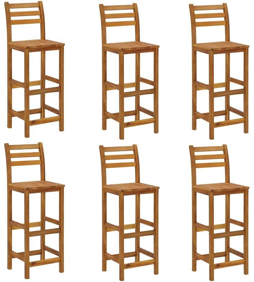 Lauko baldų komplektas Sodo baro baldų komplektas, 7 dalių, akacijos medienos masyvas