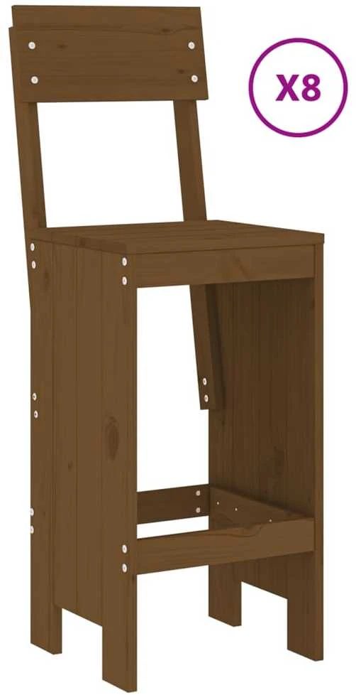 Lauko baldų komplektas Sodo baro baldų komplektas, 9 dalių, medaus rudas, pušis