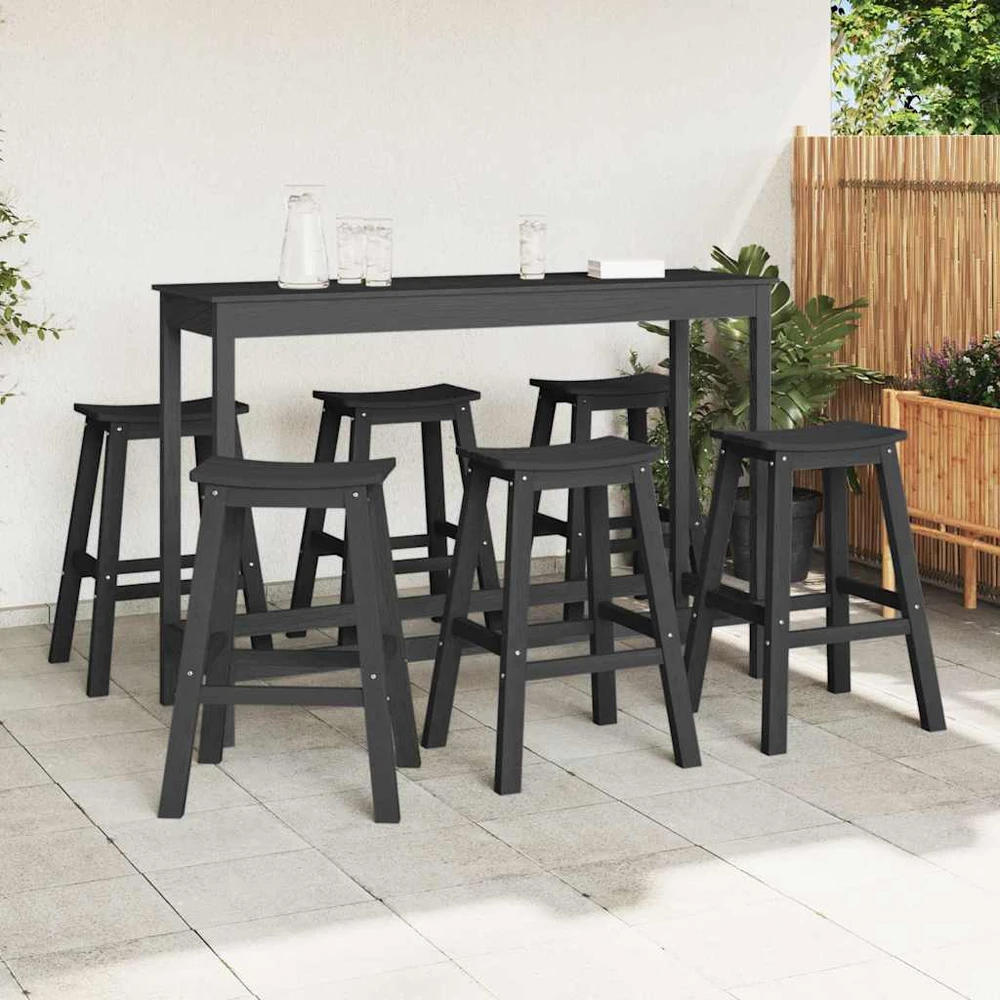 Sodo baro komplektas 6 vnt. Juoda HDPE