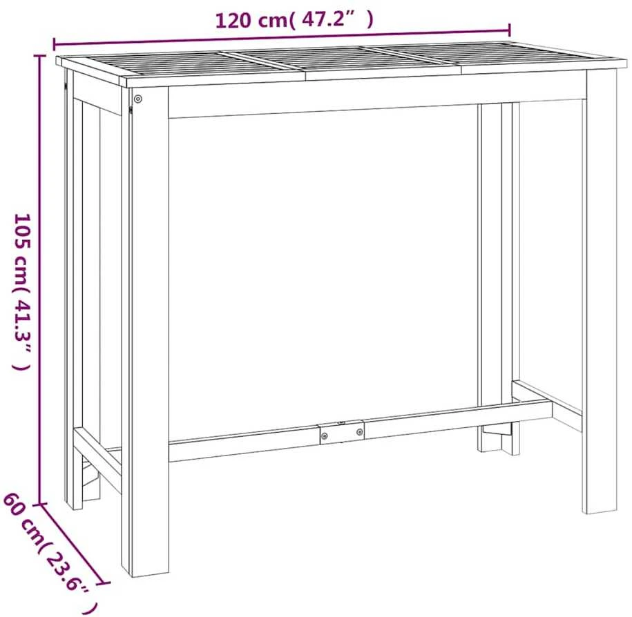 Sodo baro stalas, 120x60x105cm, akacijos medienos masyvas