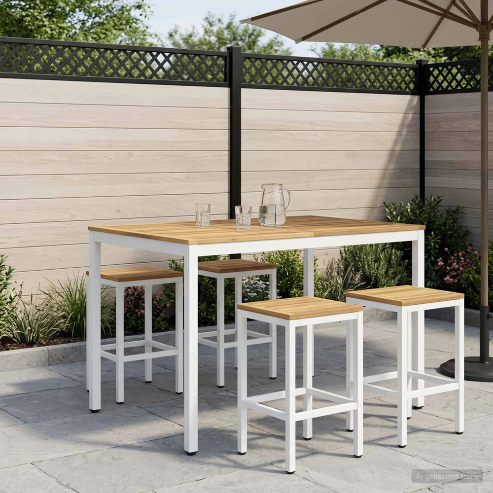 Sodo Baro Stalas NAARDEN Balta 110 x 108,5 x 105 cm