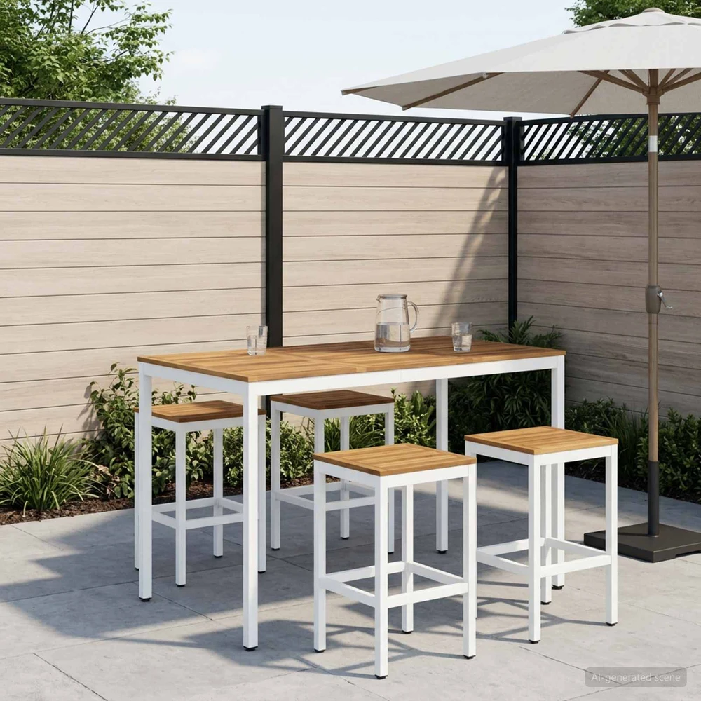 Sodo Baro Stalas NAARDEN Balta 141 x 80,5 x 105 cm