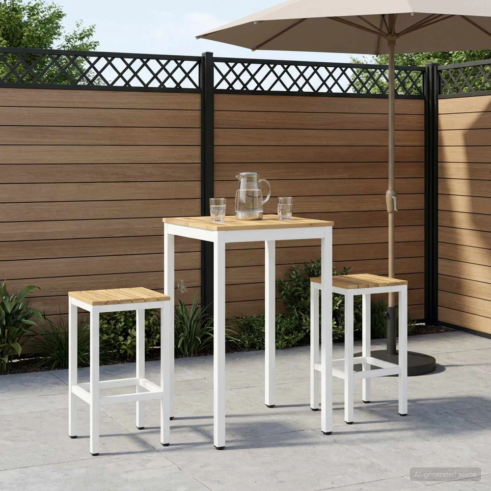 Sodo Baro Stalas NAARDEN Balta 60 x 60,5 x 105 cm
