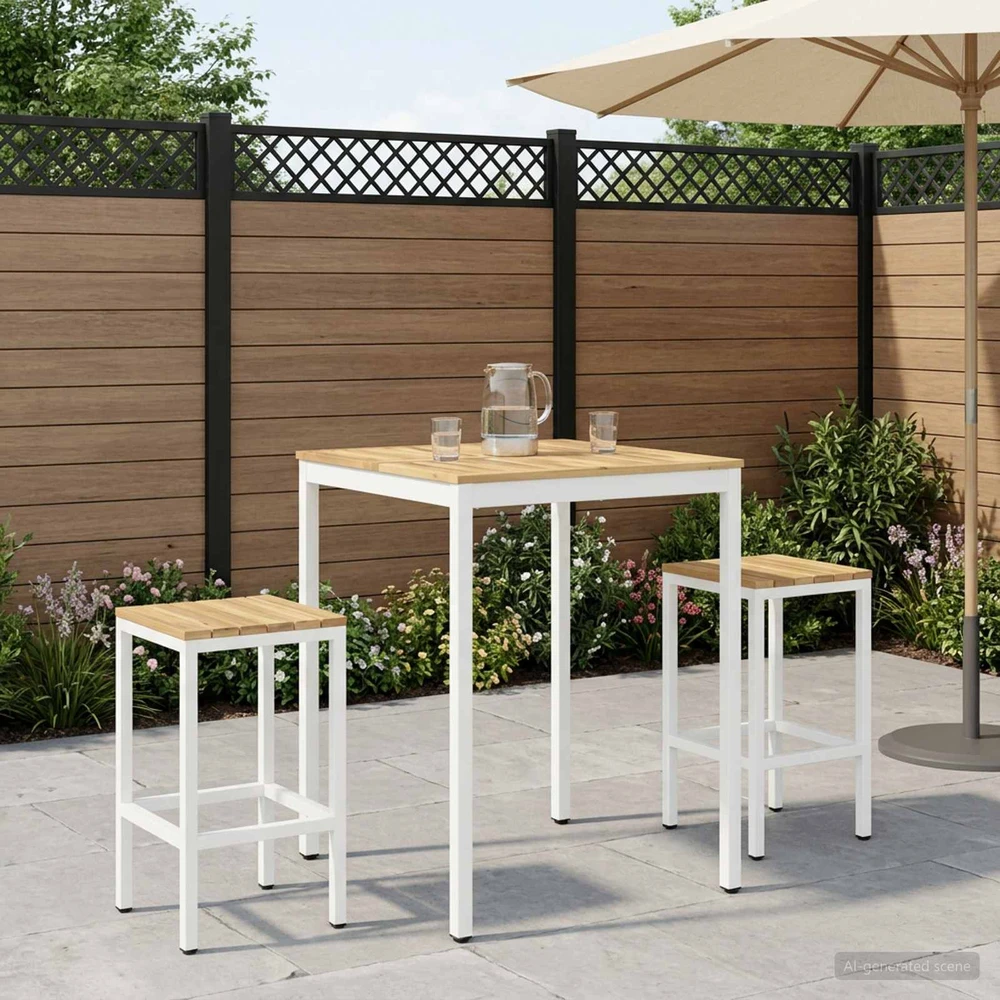 Sodo Baro Stalas NAARDEN Balta 80 x 80,5 x 105 cm