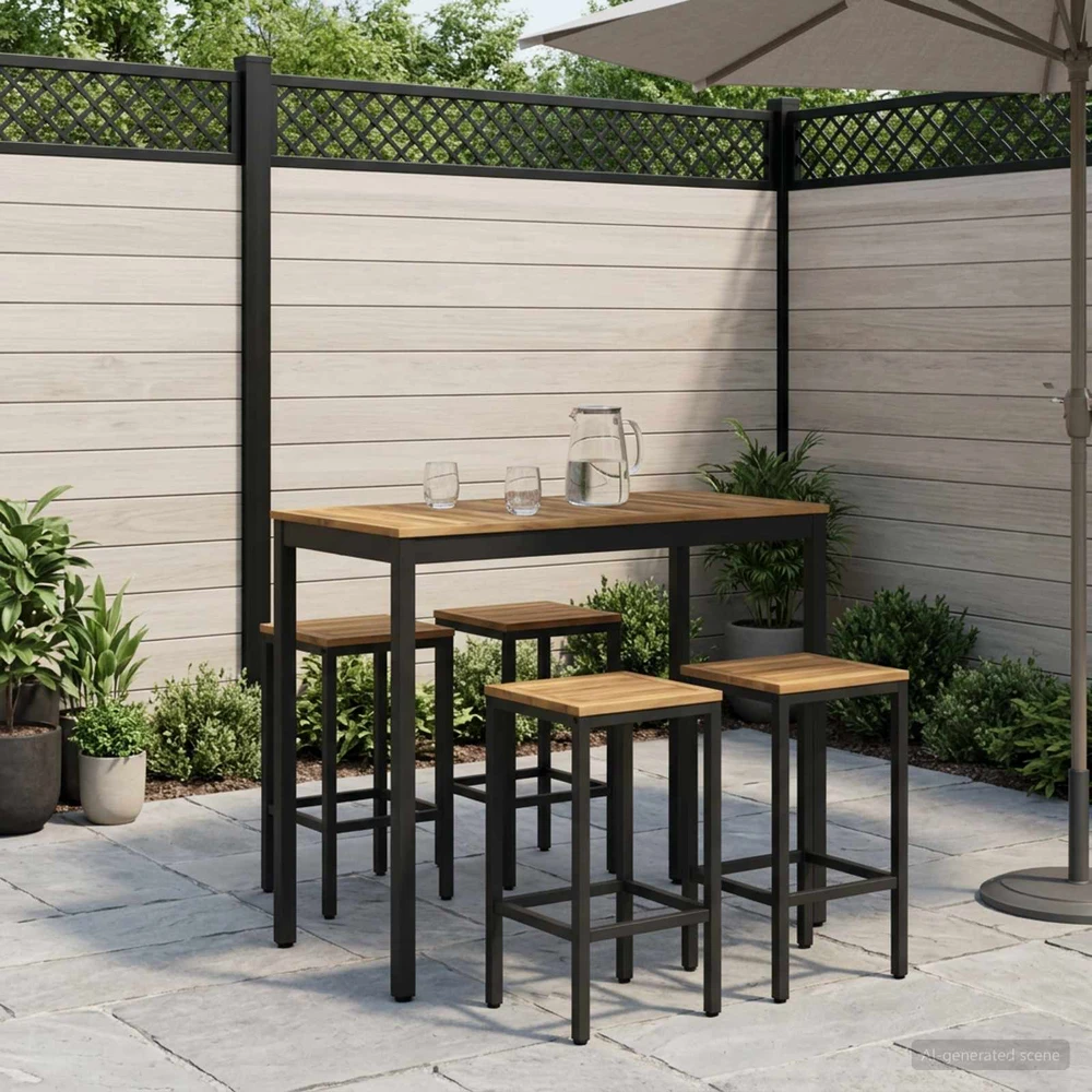 Sodo Baro Stalas NAARDEN Balta ir juoda 108,5 x 55 x 105 cm