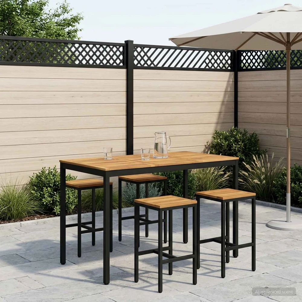 Sodo Baro Stalas NAARDEN Balta ir juoda 147 x 88,5 x 105 cm