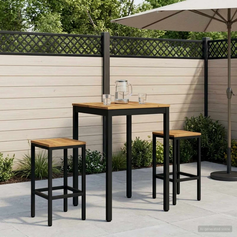 Sodo Baro Stalas NAARDEN Balta ir juoda 60 x 60,5 x 105 cm