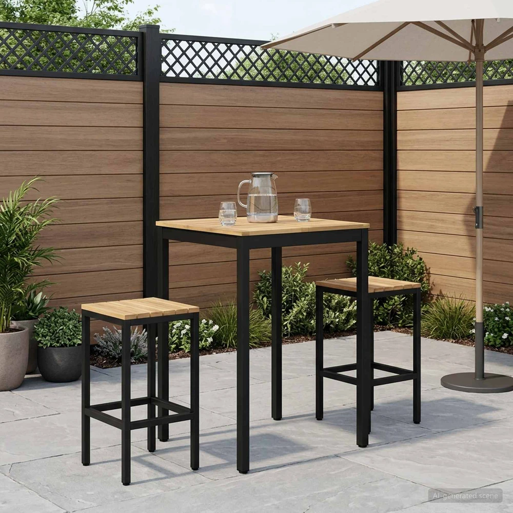 Sodo Baro Stalas NAARDEN Balta ir juoda 70 x 68,5 x 105 cm