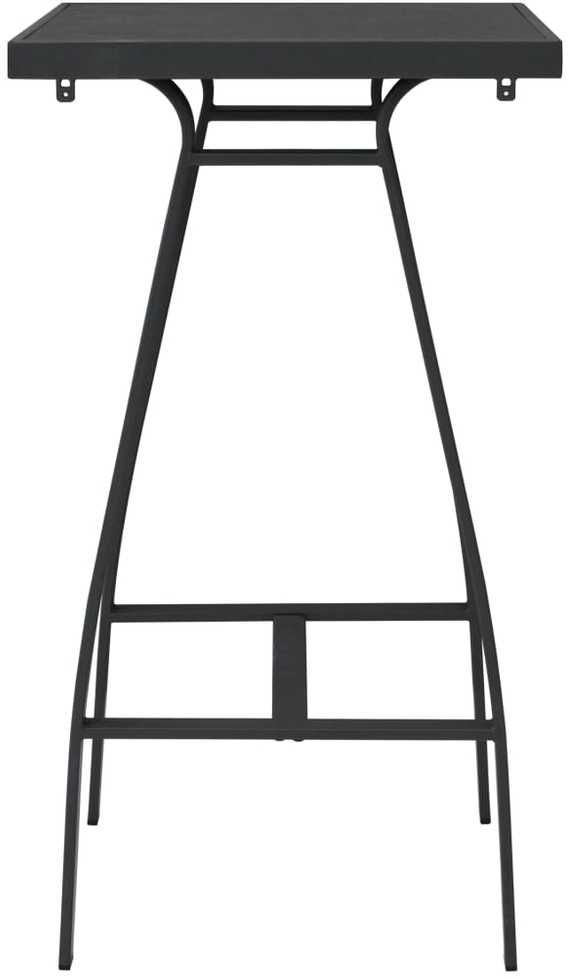 Sodo baro stalas, juodas, 60x60x110cm, grūdintas stiklas