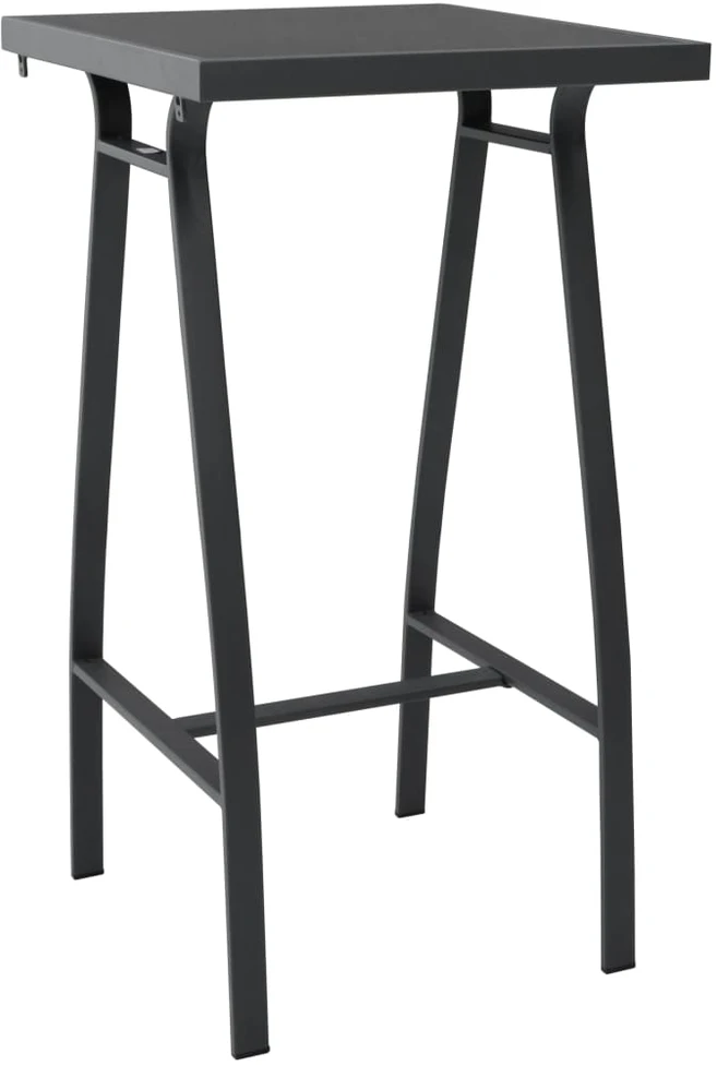 Sodo baro stalas, juodas, 60x60x110cm, grūdintas stiklas