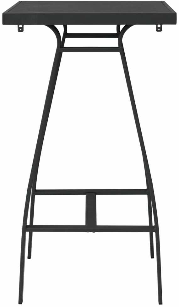 Sodo baro stalas, juodas, 60x60x110cm, grūdintas stiklas