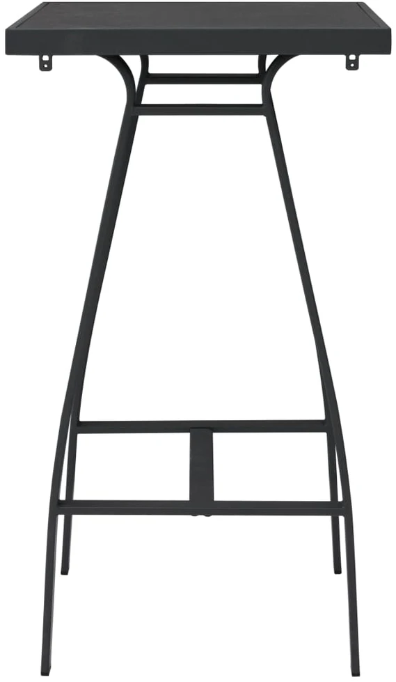 Sodo baro stalas, juodas, 60x60x110cm, grūdintas stiklas