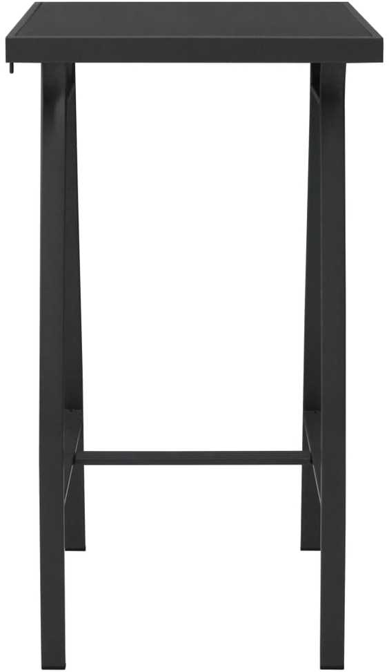 Sodo baro stalas, juodas, 60x60x110cm, grūdintas stiklas