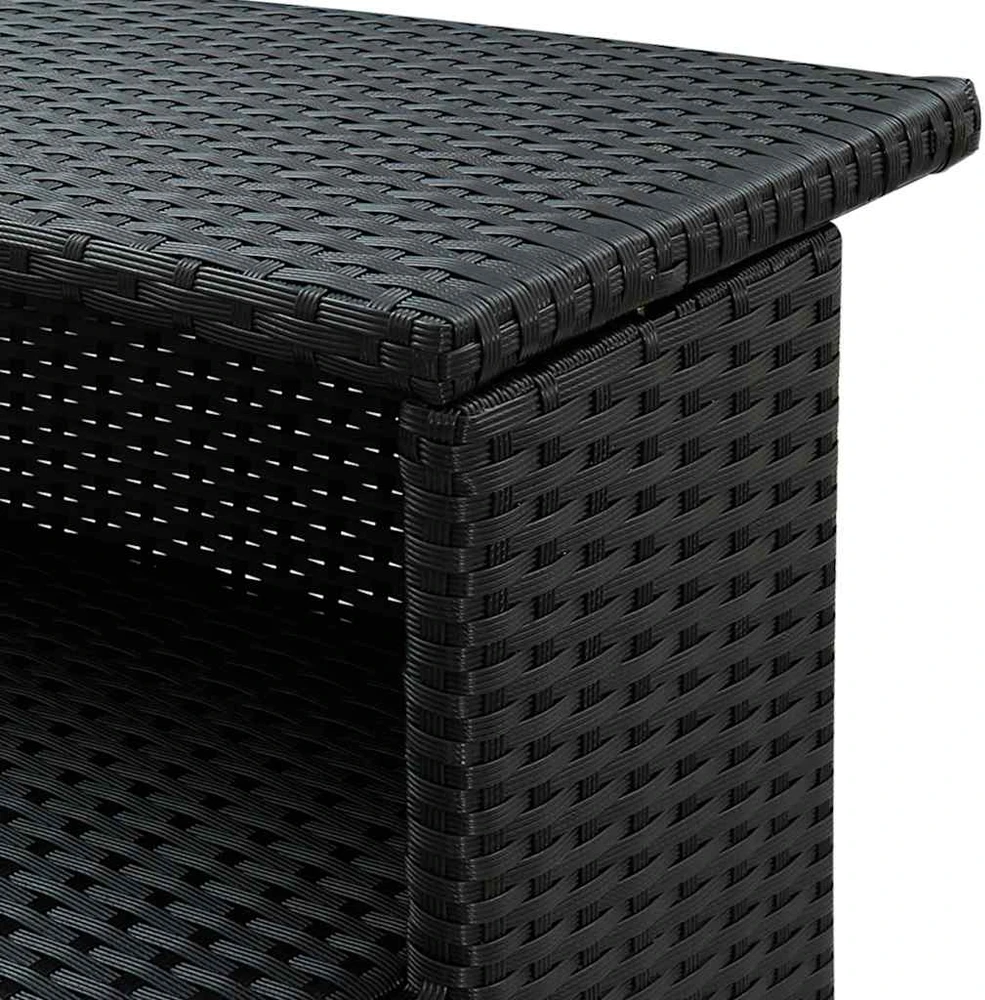 Sodo baro staliukas, juodos spalvos, 120x55x110cm, poliratanas
