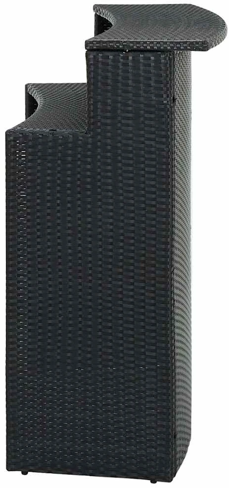 Sodo baro staliukas, juodos spalvos, 120x55x110cm, poliratanas