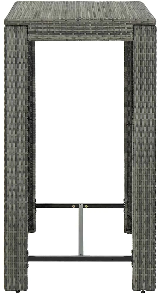 Sodo baro staliukas, pilkas, 100x60,5x110,5cm, poliratanas