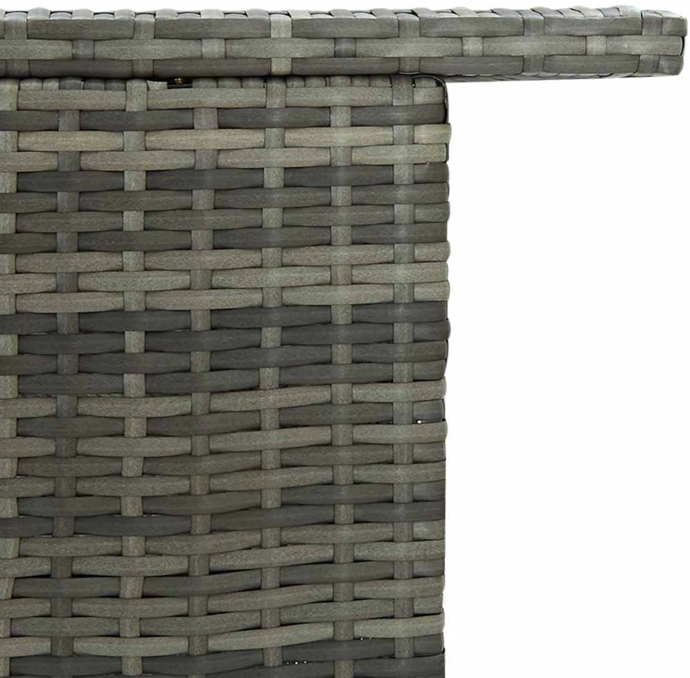 Sodo baro staliukas, pilkos spalvos, 120x55x110cm, poliratanas