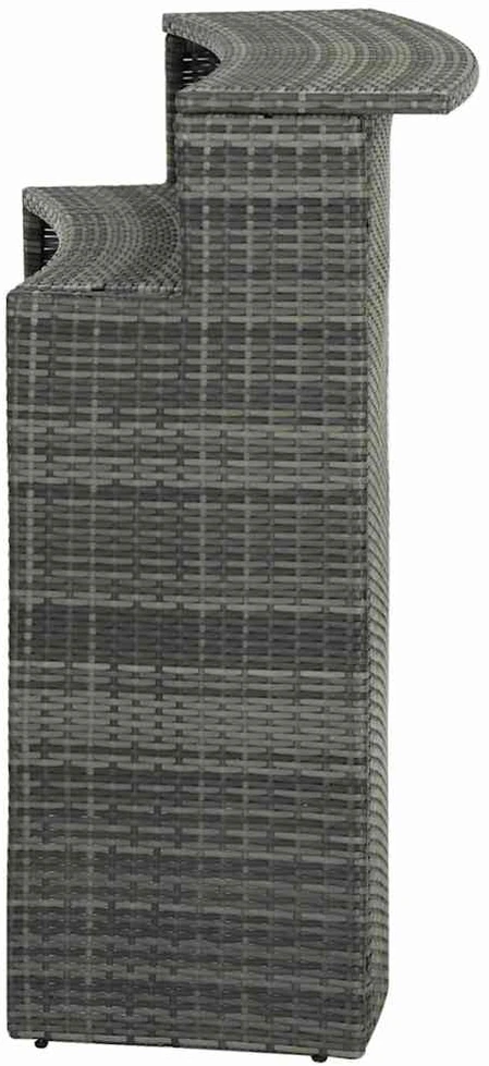 Sodo baro staliukas, pilkos spalvos, 120x55x110cm, poliratanas