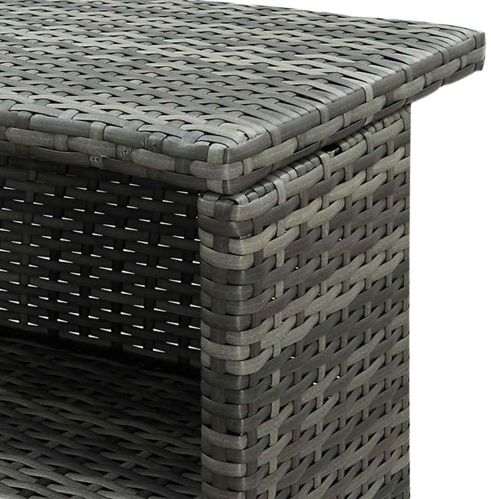 Sodo baro staliukas, pilkos spalvos, 120x55x110cm, poliratanas