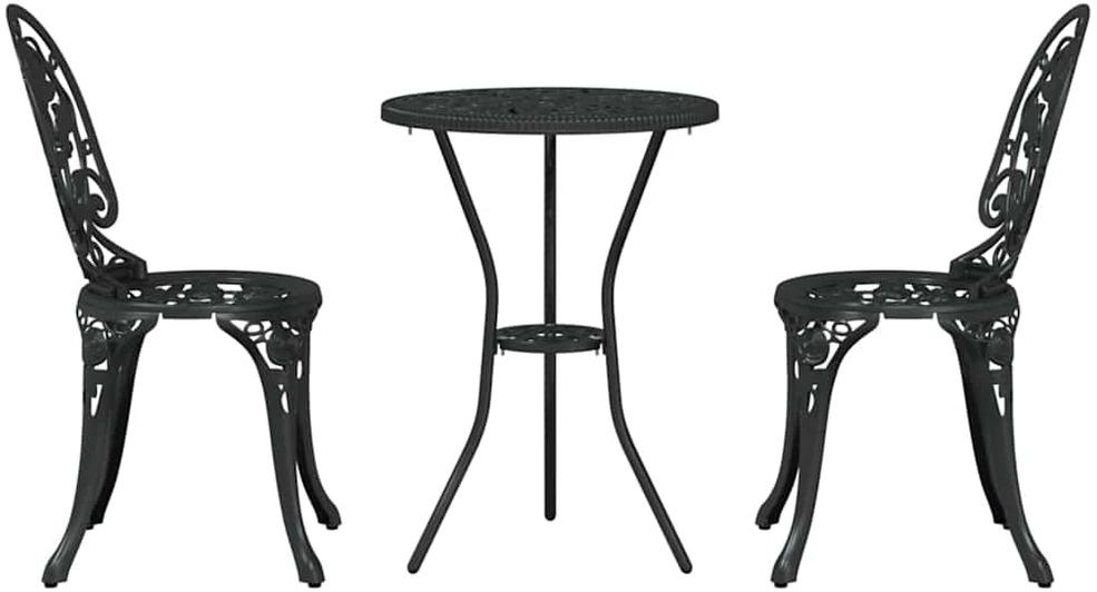 Sodo Bistro Rinkinys 3 vnt. Juoda Aliuminis