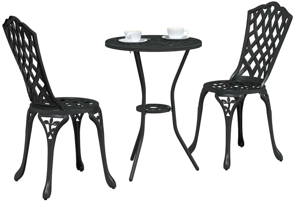Sodo Bistro Rinkinys 3 vnt. Juoda Aliuminis
