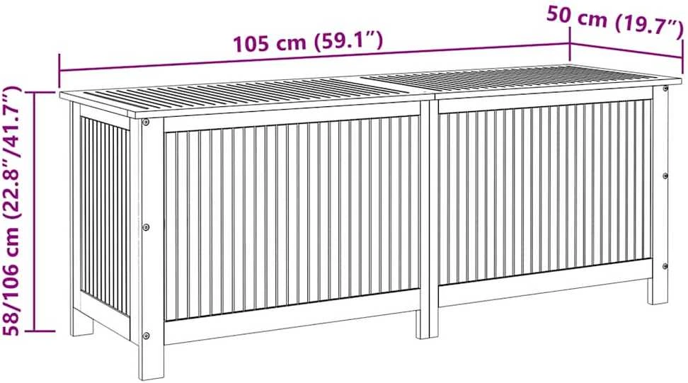 Sodo daiktadėžė, 150x50x58cm, akacijos medienos masyvas