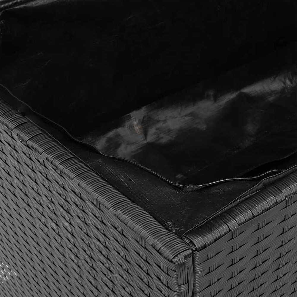 Sodo daiktadėžė, juoda, 110x55x63cm, poliratanas ir akacija