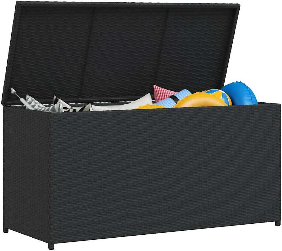 Sodo daiktadėžė, juoda, 120x50x60cm, poliratanas