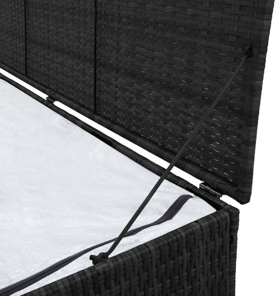 Sodo daiktadėžė, juoda, 150x50x60cm, poliratanas
