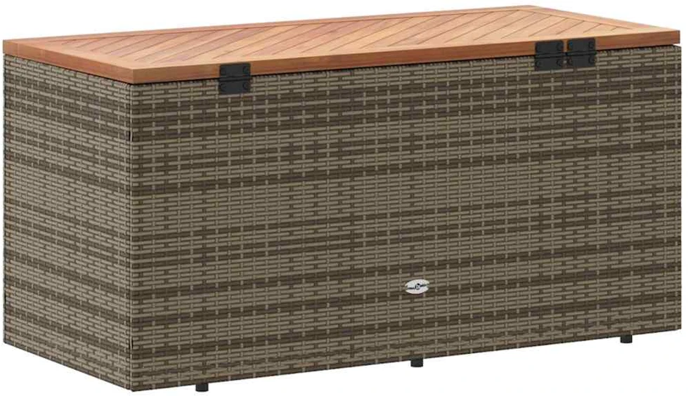 Sodo daiktadėžė, pilka, 110x50x54cm, poliratanas ir akacija