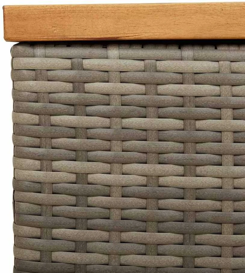 Sodo daiktadėžė, pilka, 110x50x54cm, poliratanas ir akacija